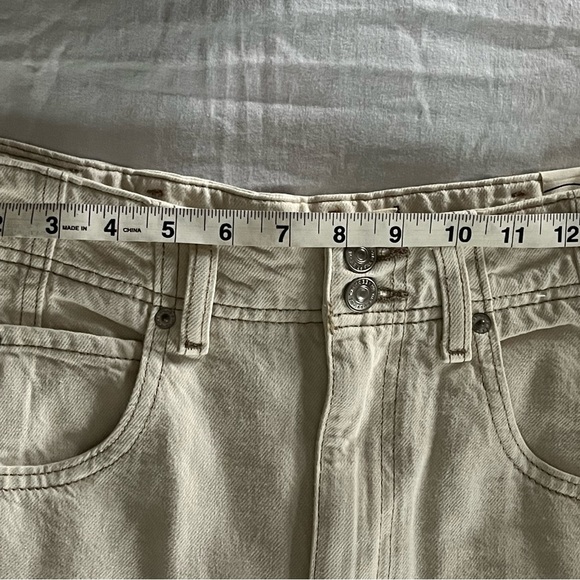 Free People Aster Straight Leg Denim 100% Cotton Jeans We The Free Cream Sz 30 - Picture 11 of 16